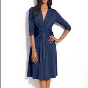 White House Black Market Navy Midi Dress